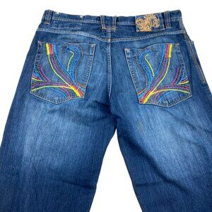 GB Design Lab Woman's Jeans 40x32 With Embroidered Back Pockets & Unique Stitche